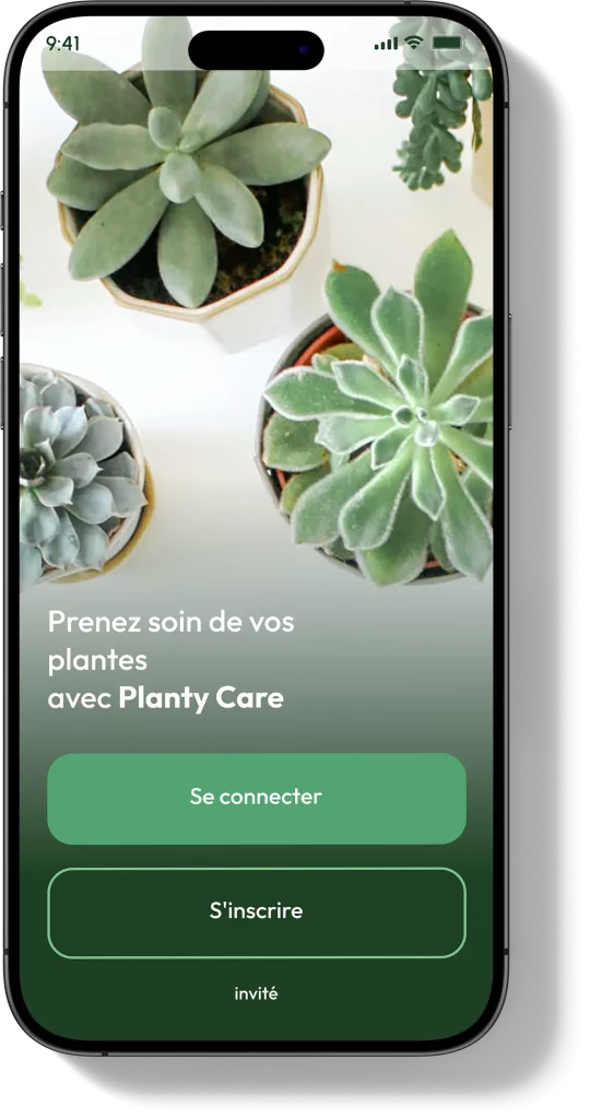 Ecran de connexion planty care / Connexion interface planty care